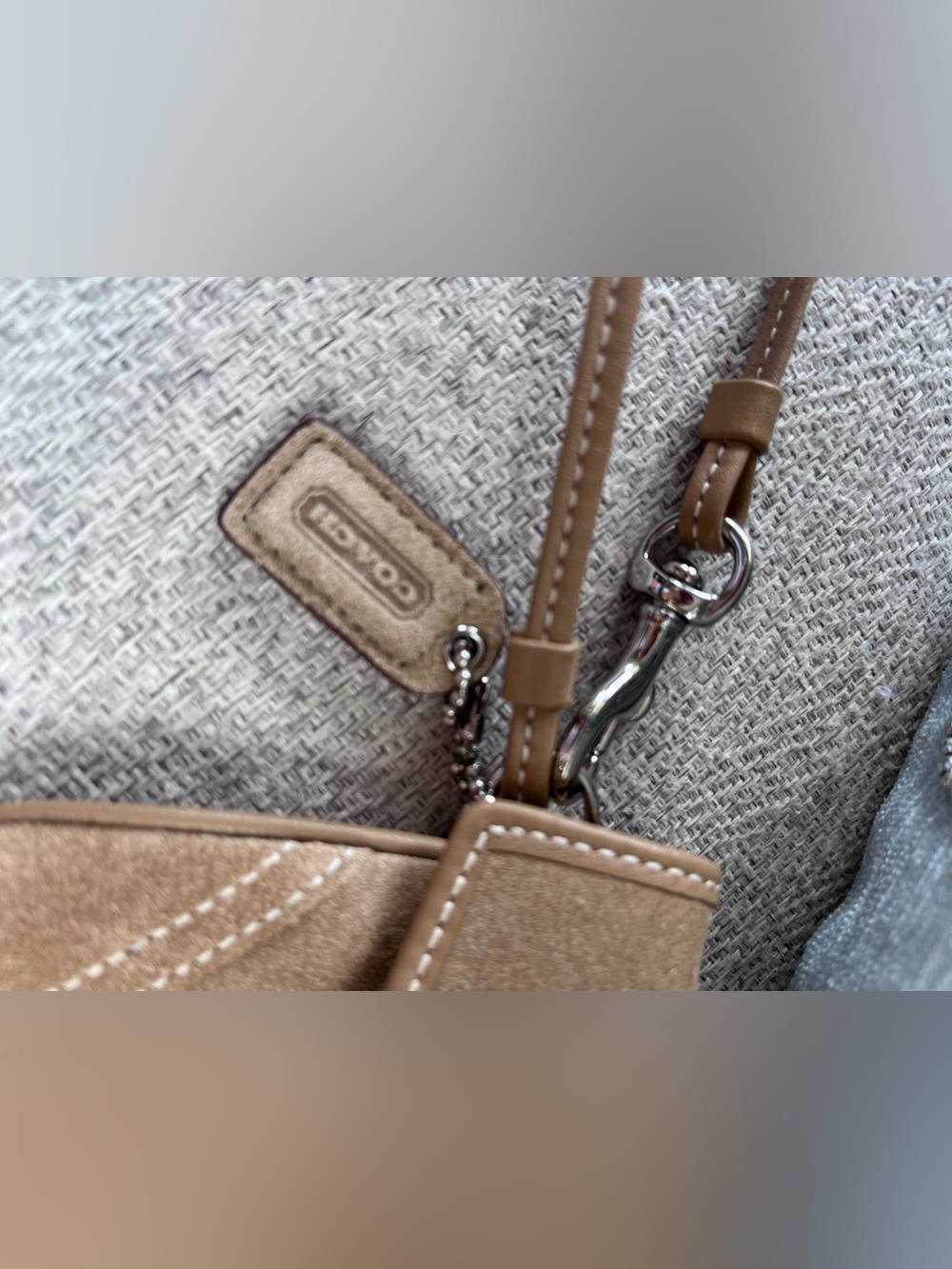 Coach Suede Wristlet Clutch in Tan - Picture 4 of 4